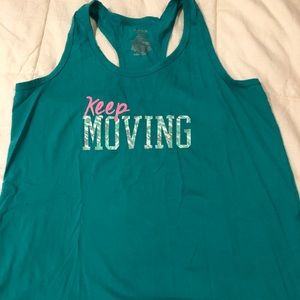 Teal Keep Moving Women’s Athletic Tank